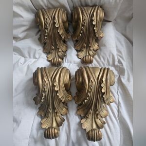 Set of Four Gold Ornate Wall Sconces